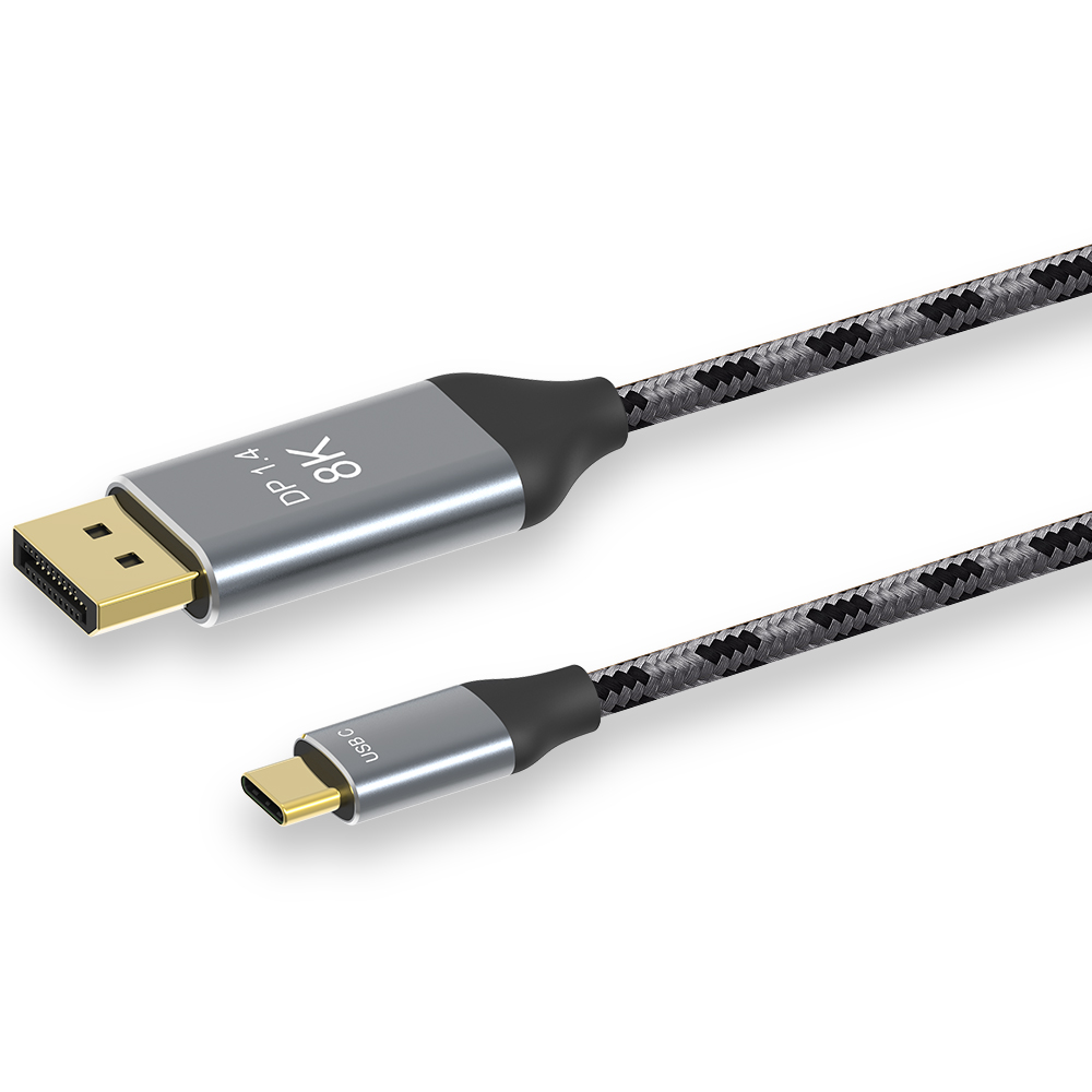 RIMICAB Câble USB C vers DisplayPort 1.4 8 K 2 m avec USB-C PD 8 K @ 60 Hz 4 K @ 144 Hz convertisseur Thunderbolt 3 vers DisplayPort compatible avec MacBook Pro 2019 2020 DELL XPS 