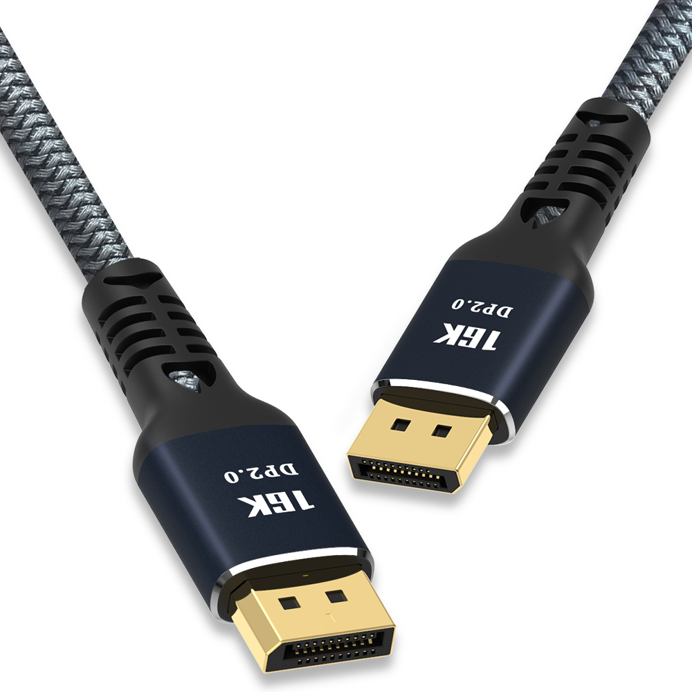 CABLEDECONN DisplayPort 2.0/1.4/1.2 Cable,Ultra HD 16K 10K 8K 4K HBR3 16K (15360x8640)@60Hz 10K/8K@60Hz 4K@165Hz High Speed 80Gbps HDCP 3D Slim and  Flexible DP to DP Cable F0207-Diplayport 1.4 8K-CableDeconn