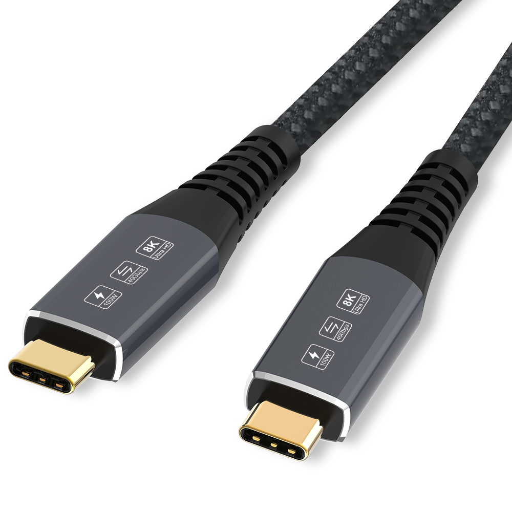 CableDeconn Thunderbolt 3 Cable USB4 M/M USB-C Compatible with TB 3 8K 5K/4K 60Hz Video 40Gbps Data Transmissions Rate 20V 5A 100W Power Delivery 3in1 USB-C Cable for Monitors External SSD eGPU B0101
