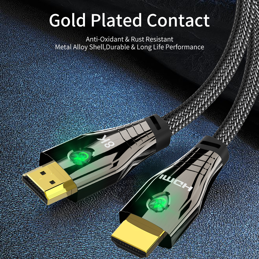 CABLEDECONN 8K HDMI Cable Copper Cord UHD HDR 8K 48Gbps 8K@60Hz 4K