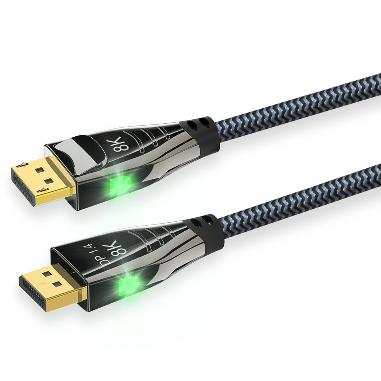 CABLEDECONN 3M 10FT DisplayPort 1.4 8K Cable Ultra HD 8K@60Hz 4K@144Hz High Speed 32.4Gbps HDCP 3D Slim and Flexible DP to DP Cable with LED Indicationn  A0301