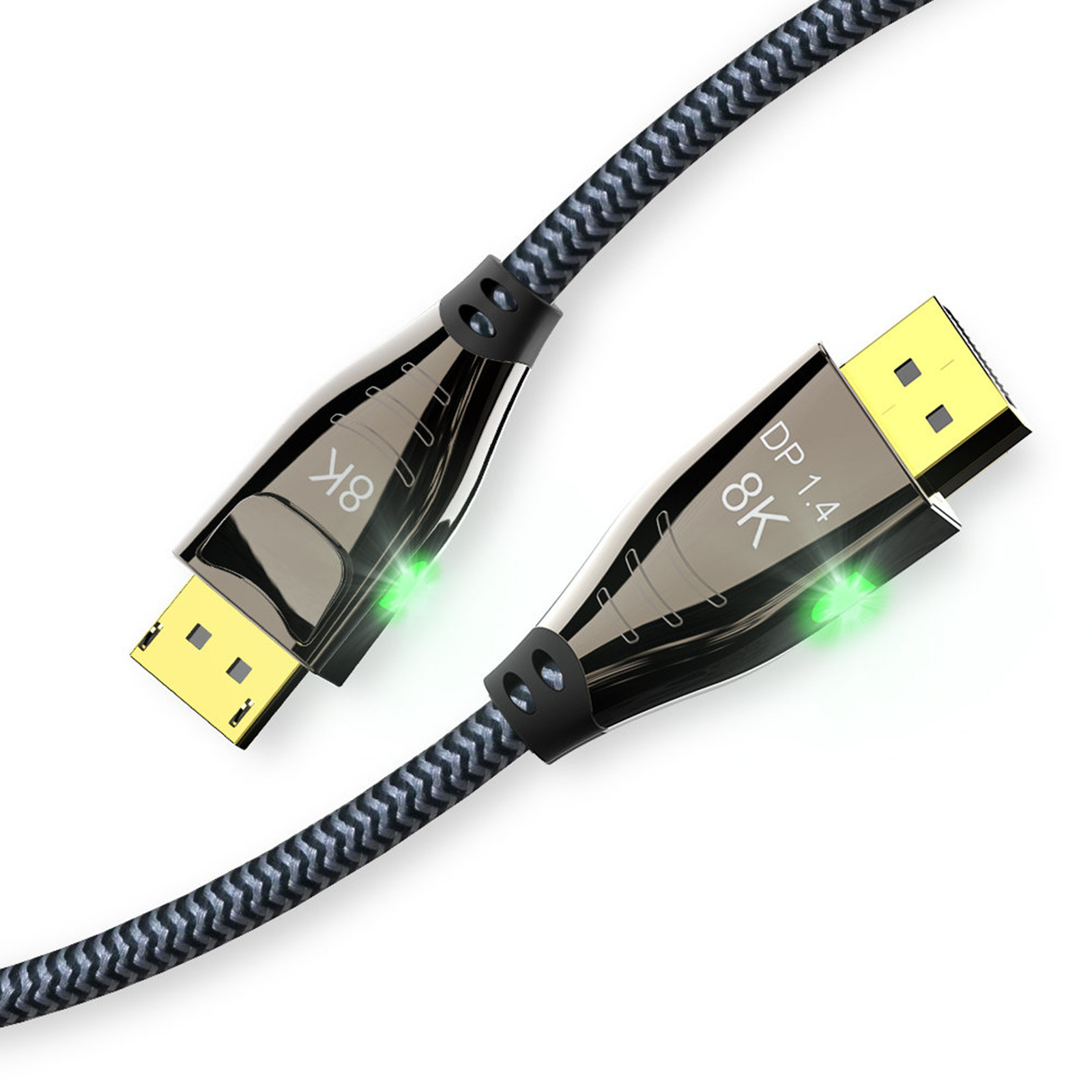 CABLEDECONN DisplayPort 2.0/1.4/1.2 Cable,Ultra HD 16K 10K 8K 4K HBR3  16K(15360x8640)@60Hz 10K/8K@60Hz 4K@165Hz High Speed 80Gbps HDCP 3D Slim  and Flexible DP to DP Cable F0207-Diplayport 1.4 8K-CableDeconn