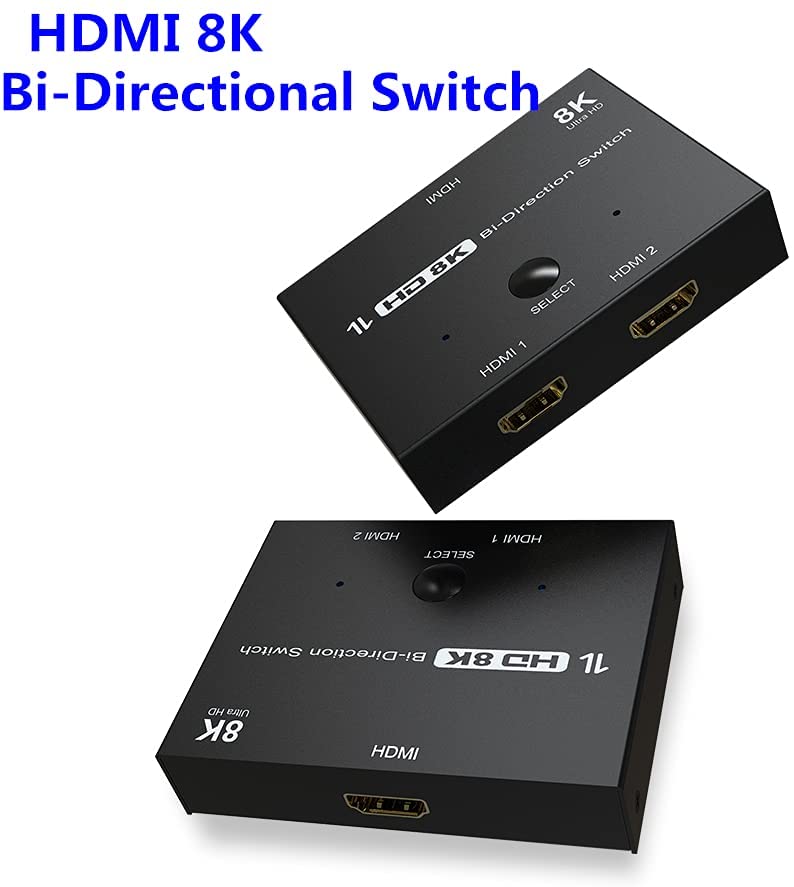Commutateur HDMI 2.1 Splitter 8K 60Hz 4K120Hz 2 in 1 out pour TV