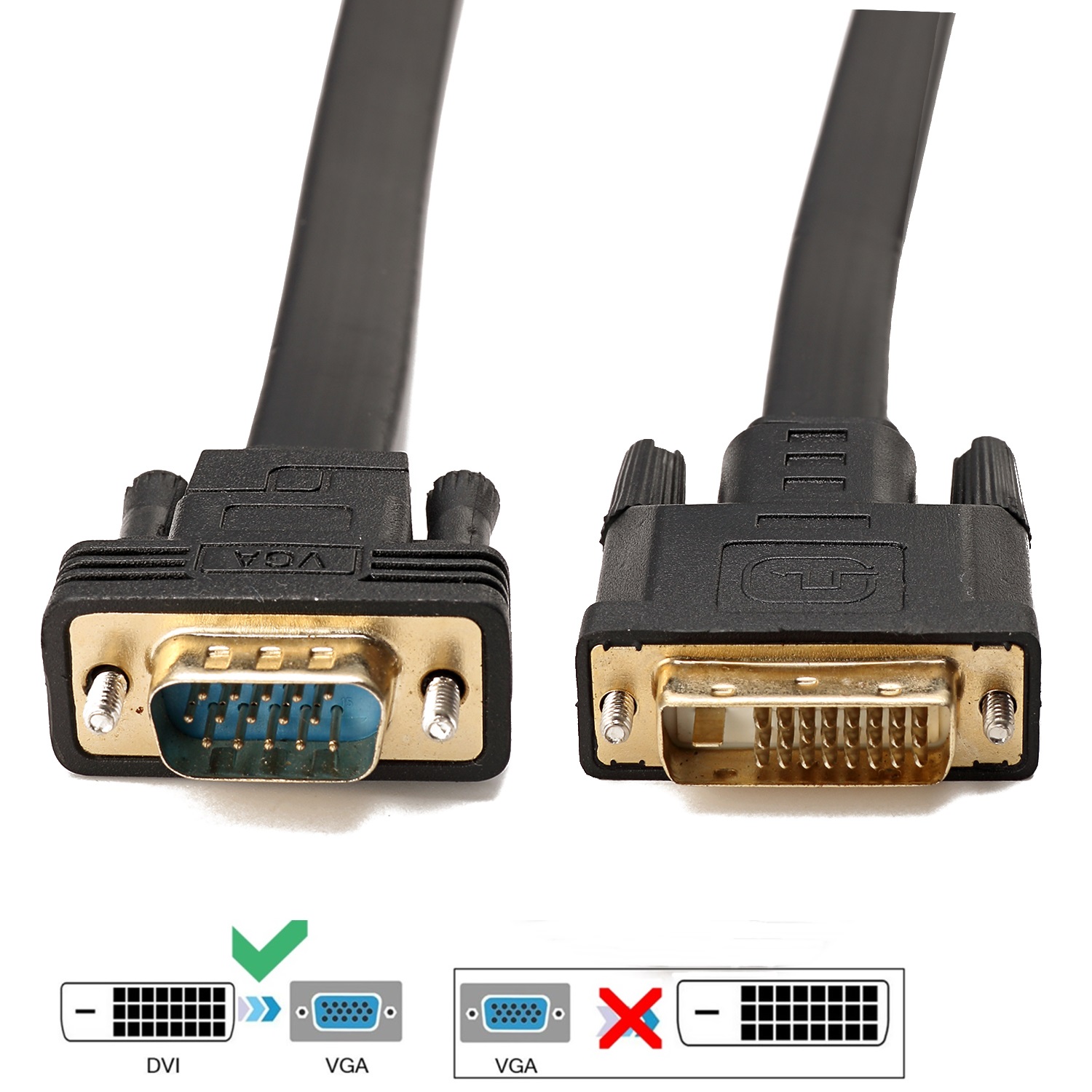 CABLEDECONN Active DVI to VGA, 6FT DVI 24+1 DVI-D M to VGA Male with Chip Active Adapter Converter Cable for PC DVD Monitor HDTV  E0308