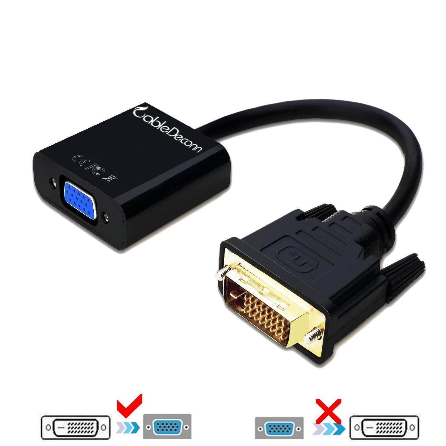 CableDeconn Active DVI-D Link 24+1 Male to VGA Female M/F Video Cable Adapter Converter E0309