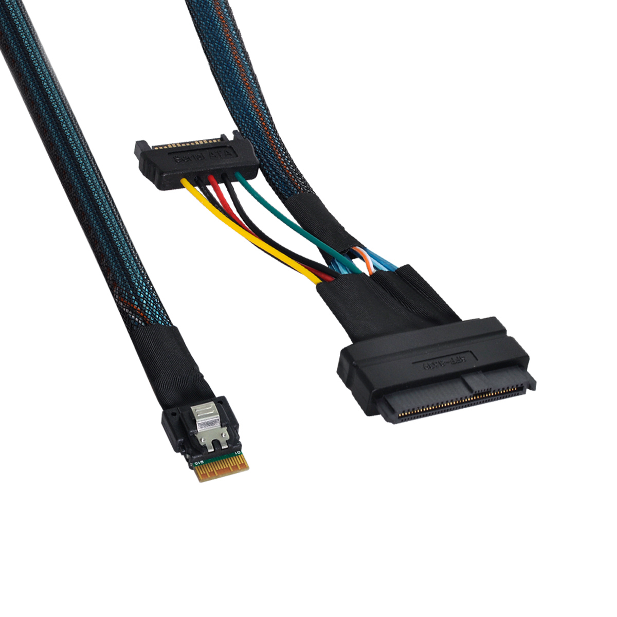 CableDeconn SFF 8654 4i Slimsas to SFF 8639 Hard Disk SSD Cable NVME U.2  with 15 Pin SATA Power Cable G0206-Slimsas SFF8654-CableDeconn