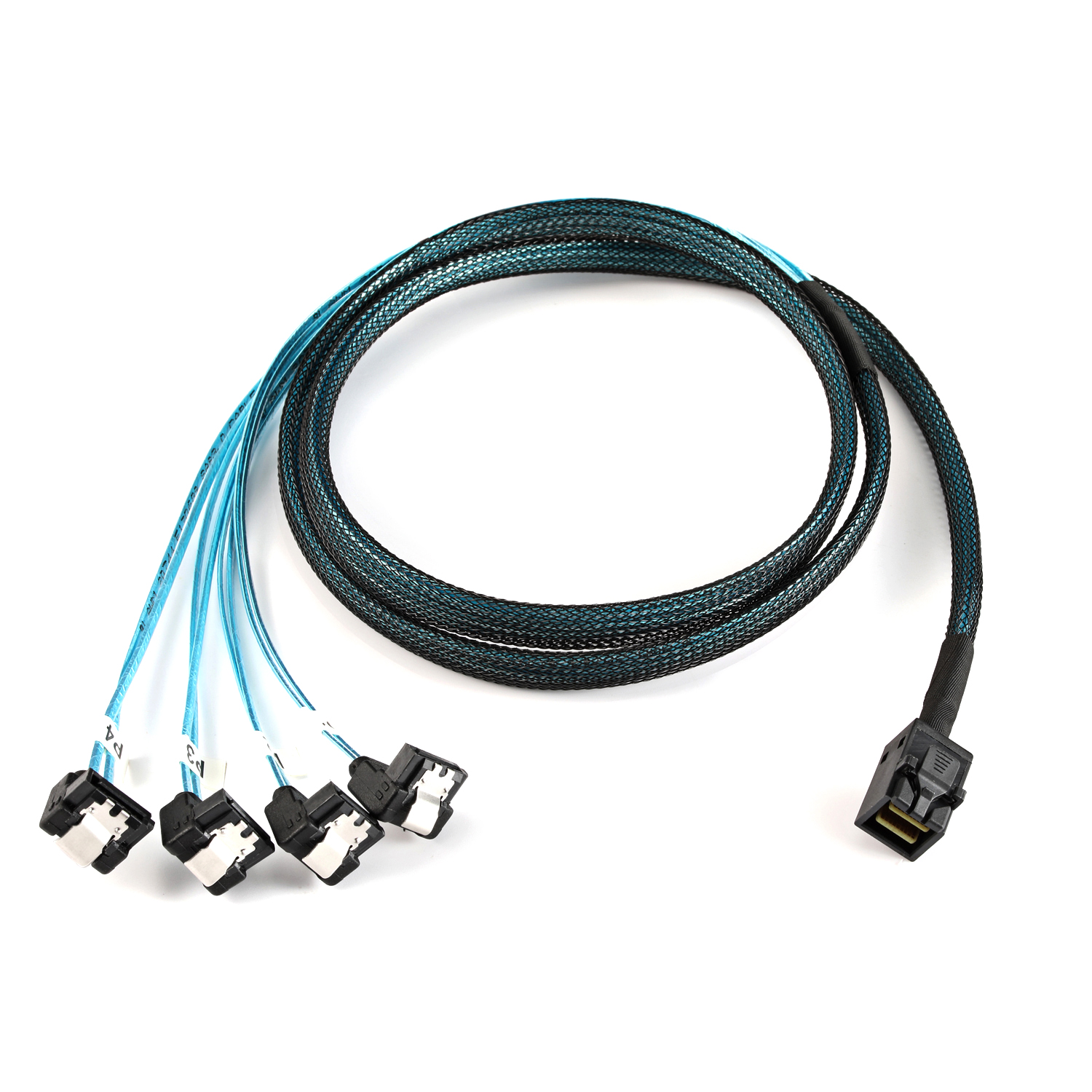 CableDeconn SFF-8643 Internal Mini SAS HD to (4) 29pin SFF-8482 connectors  with SAS 15pin Power Port 12GB/S Cable H0204-SFF8643 HD-CableDeconn