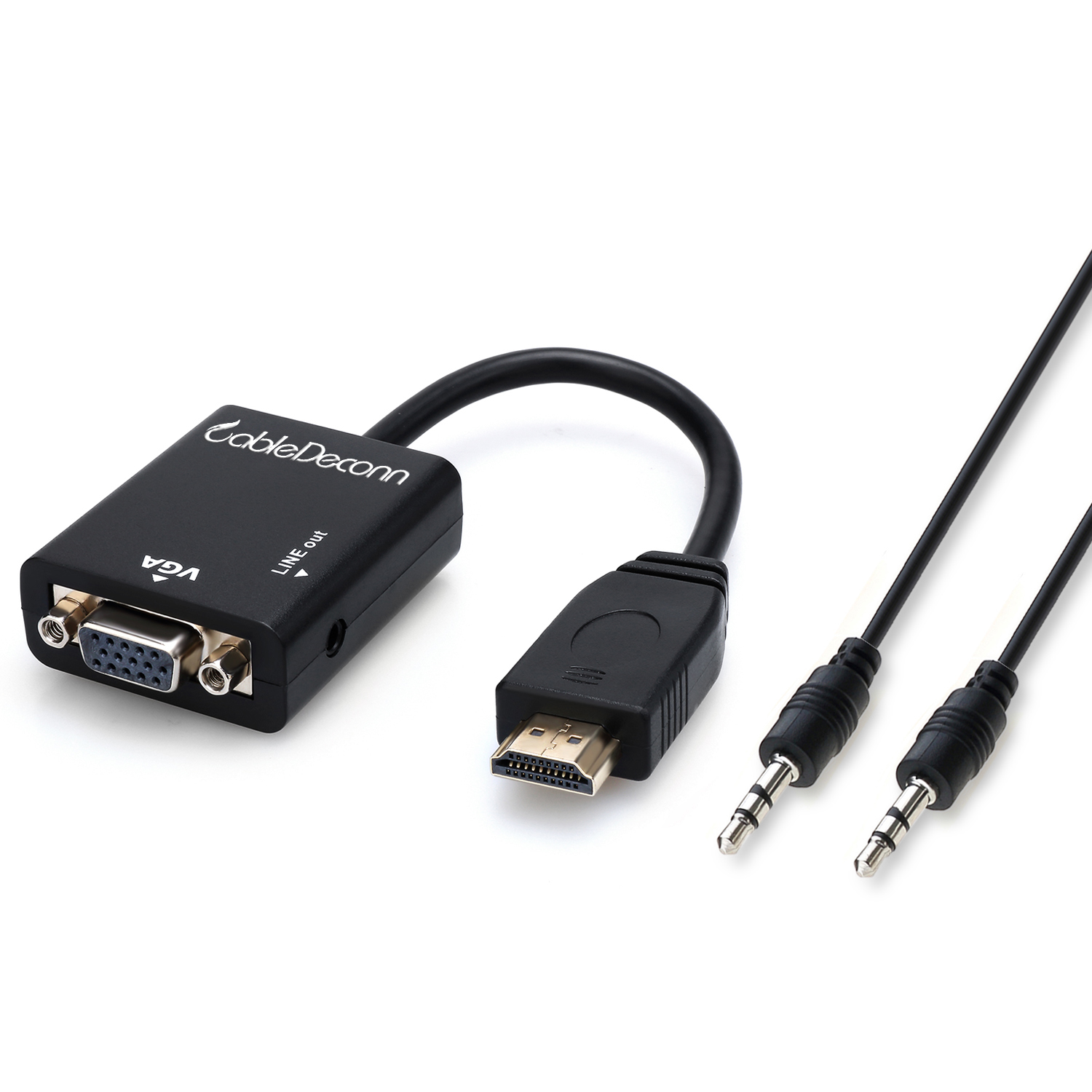 Kustlijn Bedachtzaam Ongrijpbaar CABLEDECONN 3 In1 HDMI Male to VGA Adapter Convertor Cable + Micro HDMI to  HDMI + Mini HDMI to HDMI with Audio Output F0101-HDMI Adapter-CableDeconn