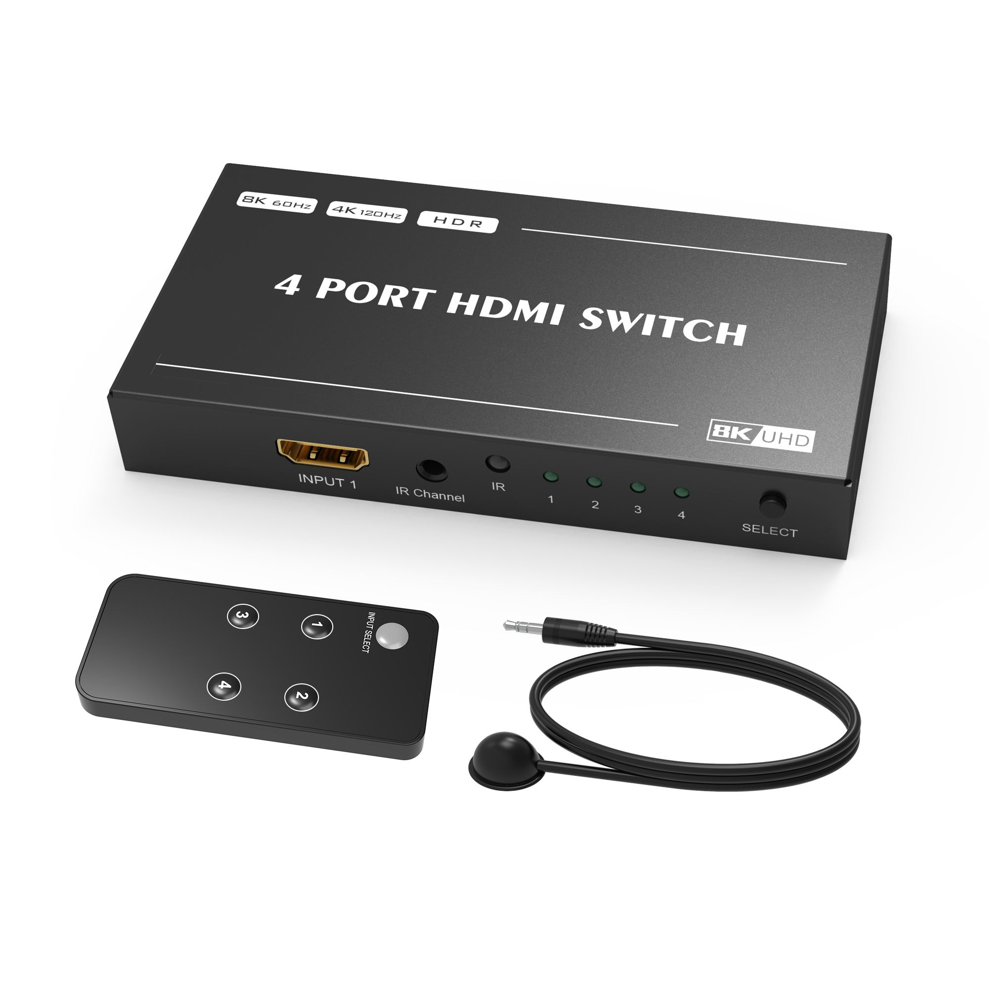 Commutateur HDMI, répartiteur HDMI 4K @ 60hz HDR, commutateur HDMI