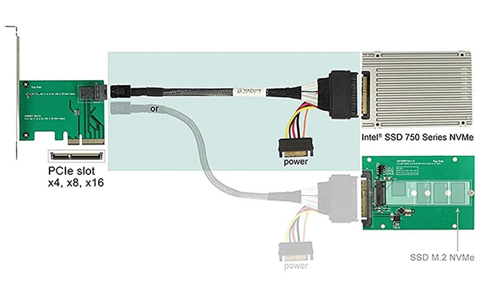 CableDeconn Internal 12G Mini SAS HD to U.2 / SFF-8643 to SFF-8639 Cable for U.2 SSD