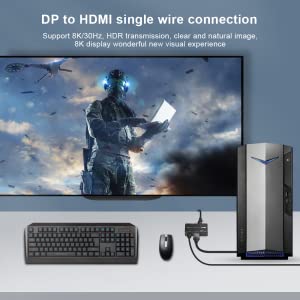 8K@30Hz Single Connection,DP to HDMI+DP 8K Splitter