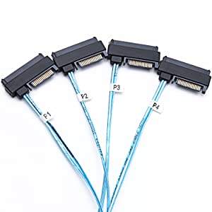 CableDeconn SFF-8643 Internal Mini SAS HD to (4) 29pin SFF-8482 connectors 
