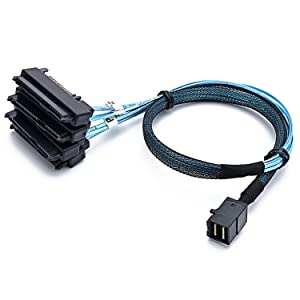 CableDeconn SFF-8643 Internal Mini SAS HD to (4) 29pin SFF-8482 connectors  FF-8482 connectors 
