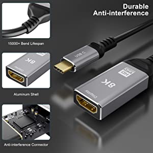 thunderbolt 3 cable to hdmi 2.1 8k 60hz cable